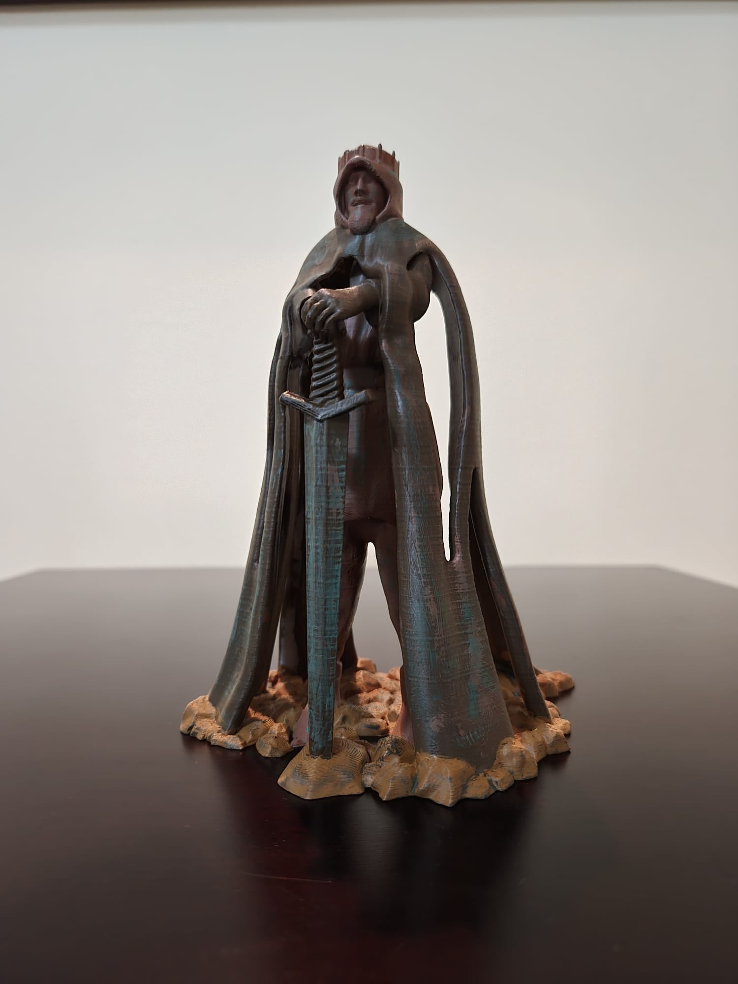 3D Printed King Arthur Figurine – Medieval Fantasy Collectible Statue