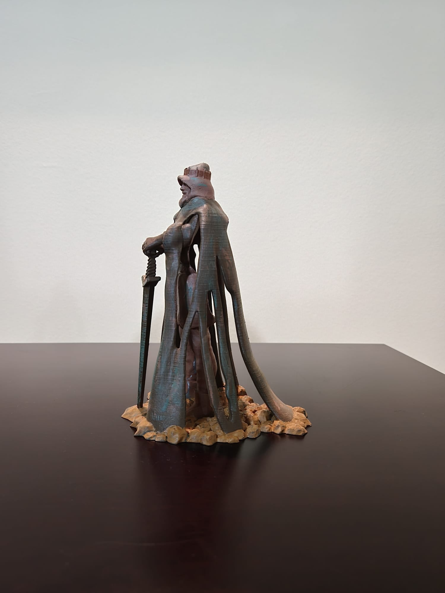 3D Printed King Arthur Figurine – Medieval Fantasy Collectible Statue